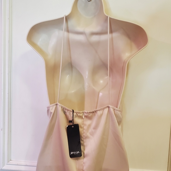 Nasty Gal At Ease Satin Halter Midi Slip Dress, Ivory Cream, Size US 2, NWT - Picture 8 of 15